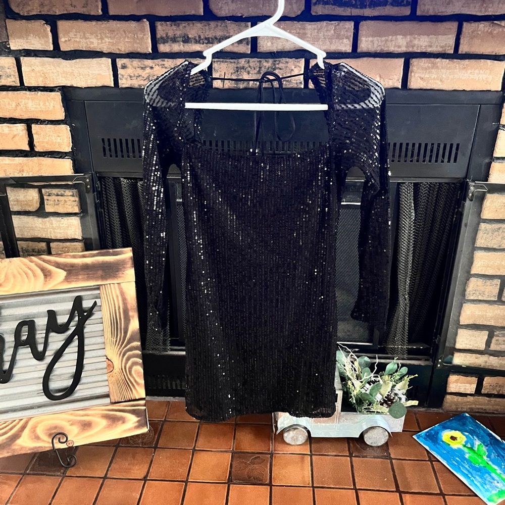 Lucy in the sky black sparkly formal dress